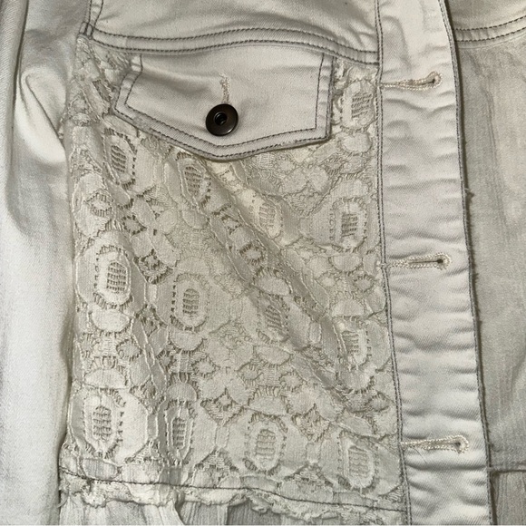 Free People Off-White Lace Jean Jacket - Picture 4 of 7
